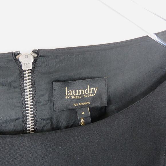 LAUNDRY By Shelli Segal Black High Neck Mini Formal Dress Size 4 - Picture 5 of 6